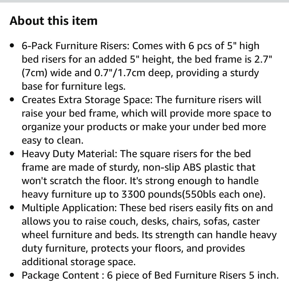 5 inch bed risers - Picture 3 of 3